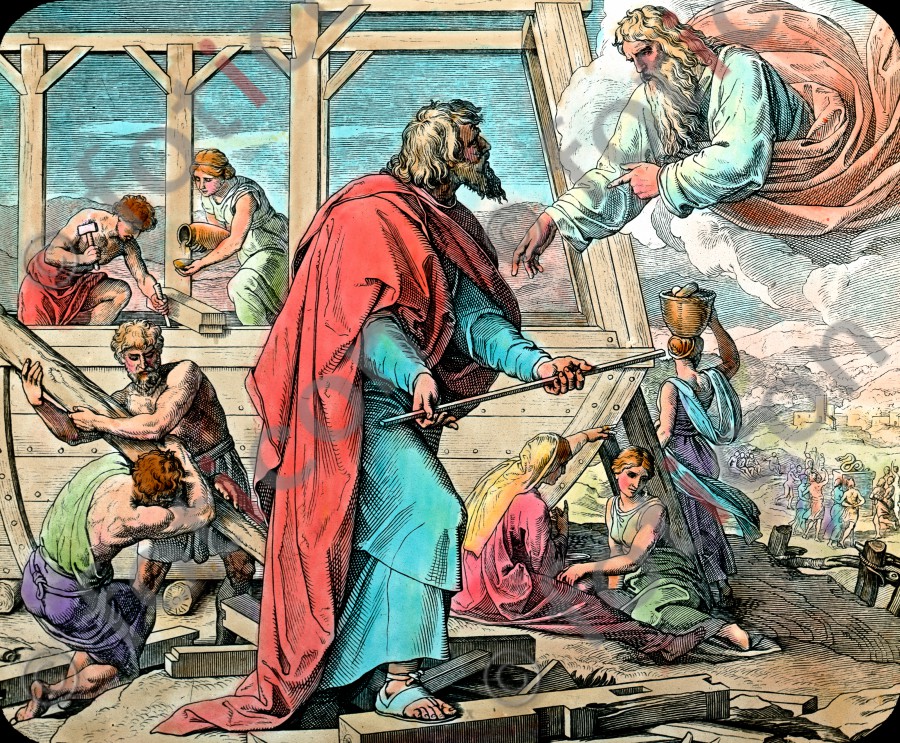 Verkündigung der Sintflut und Bau der Arche | Proclamation of the Flood and the Ark construction (foticon-simon-045-014.jpg)